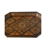 صينية موزاييك خشب مثمنة (خشب ملون + بلاستيك) - زاجل | octagonal wood mosaic tray - Zzajil WS*3